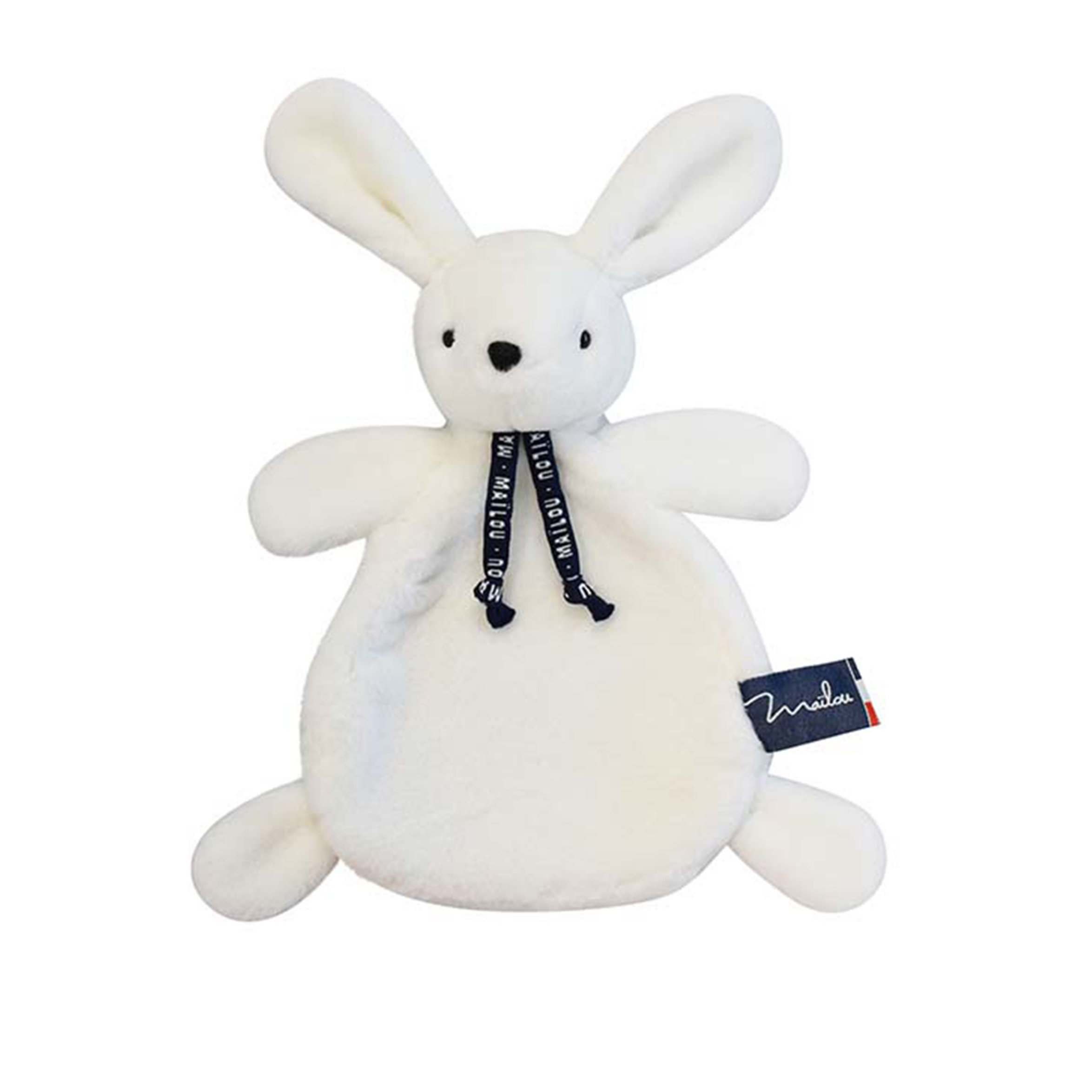 Doudou plat Lapin blanc Dorlotin 22 cm - Douceur à câliner