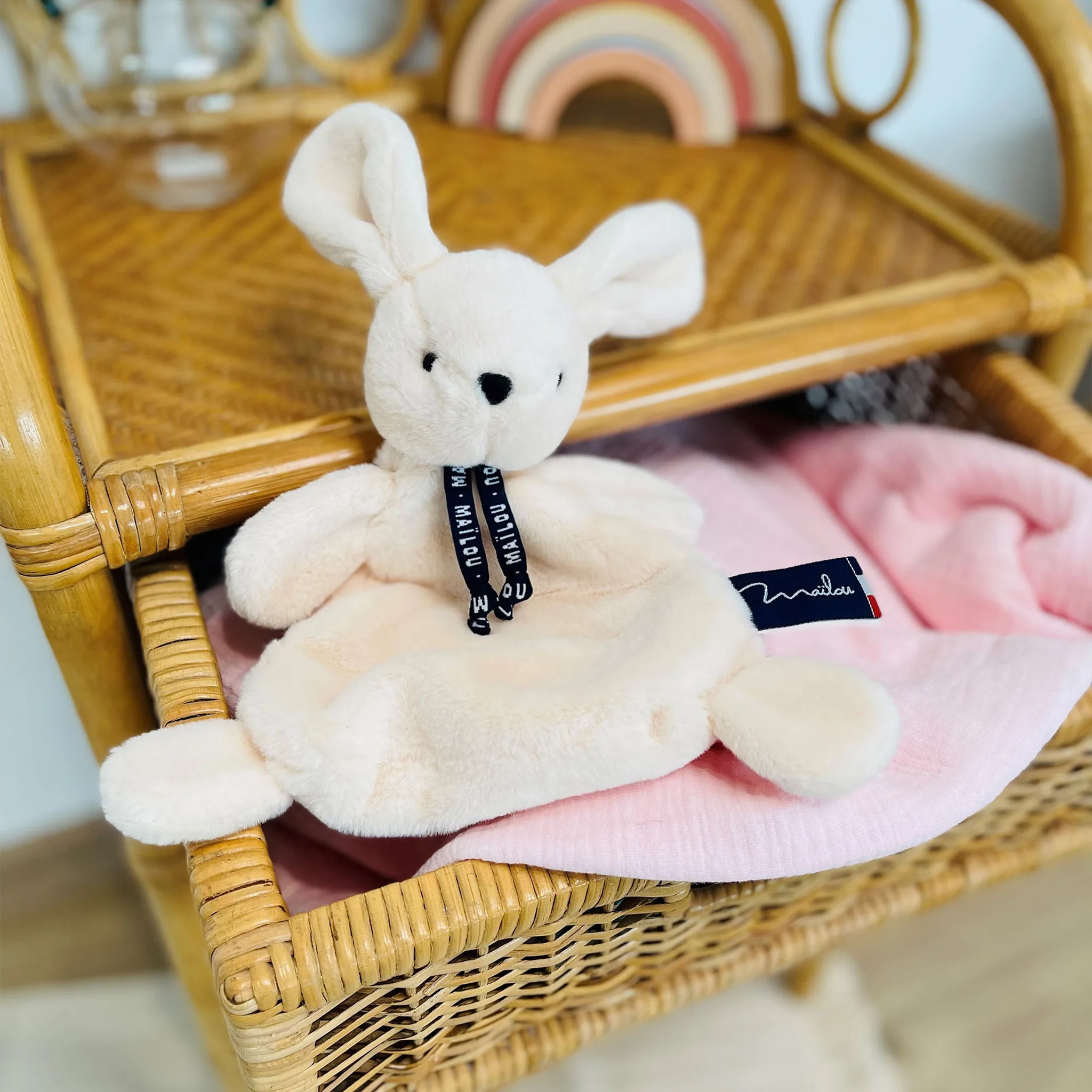 Doudou Lapin ivoire Dorlotin 22 cm - Fait main en France – Image 5
