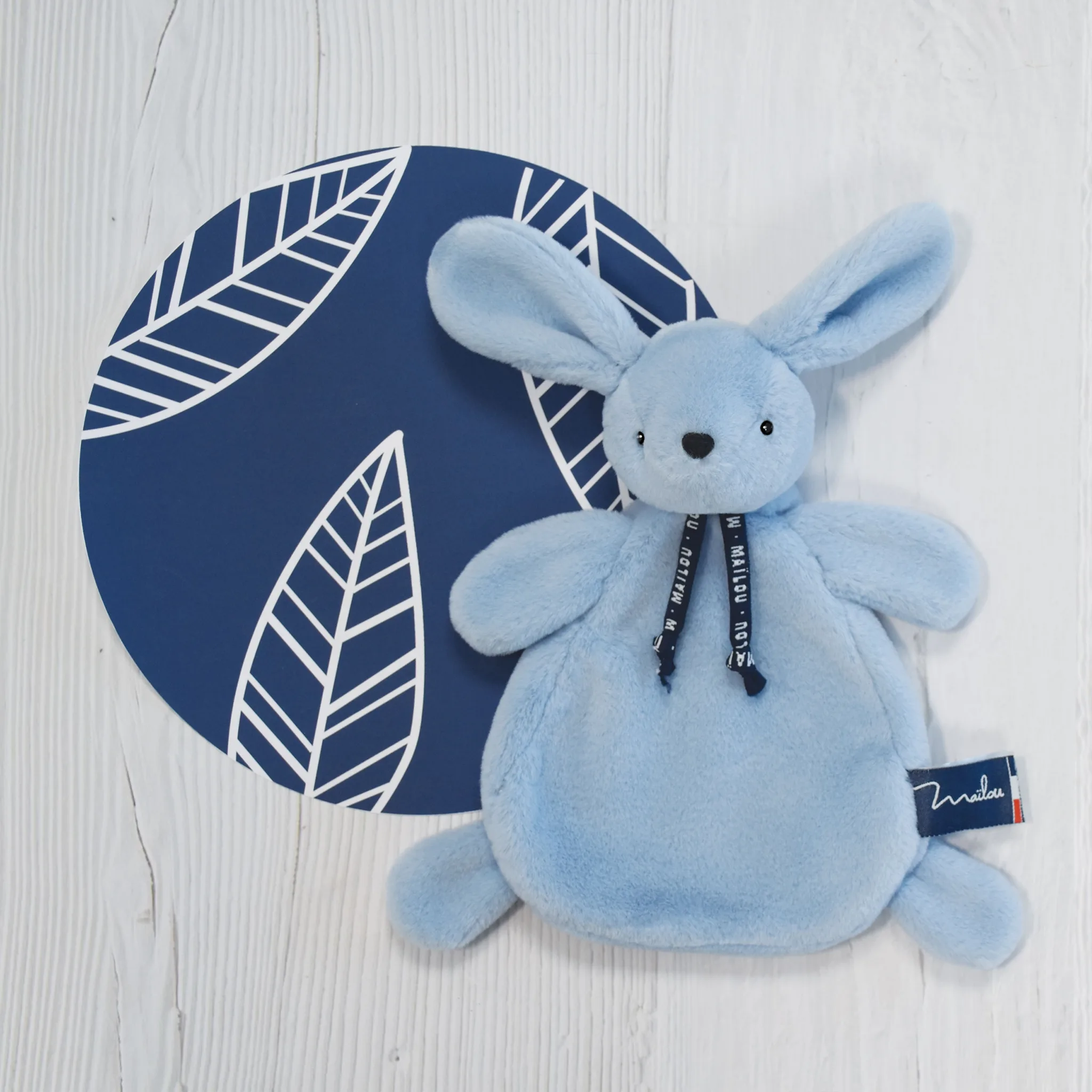 Doudou Lapin bleu Dorlotin 22 cm - Compagnon doux bébé – Image 2