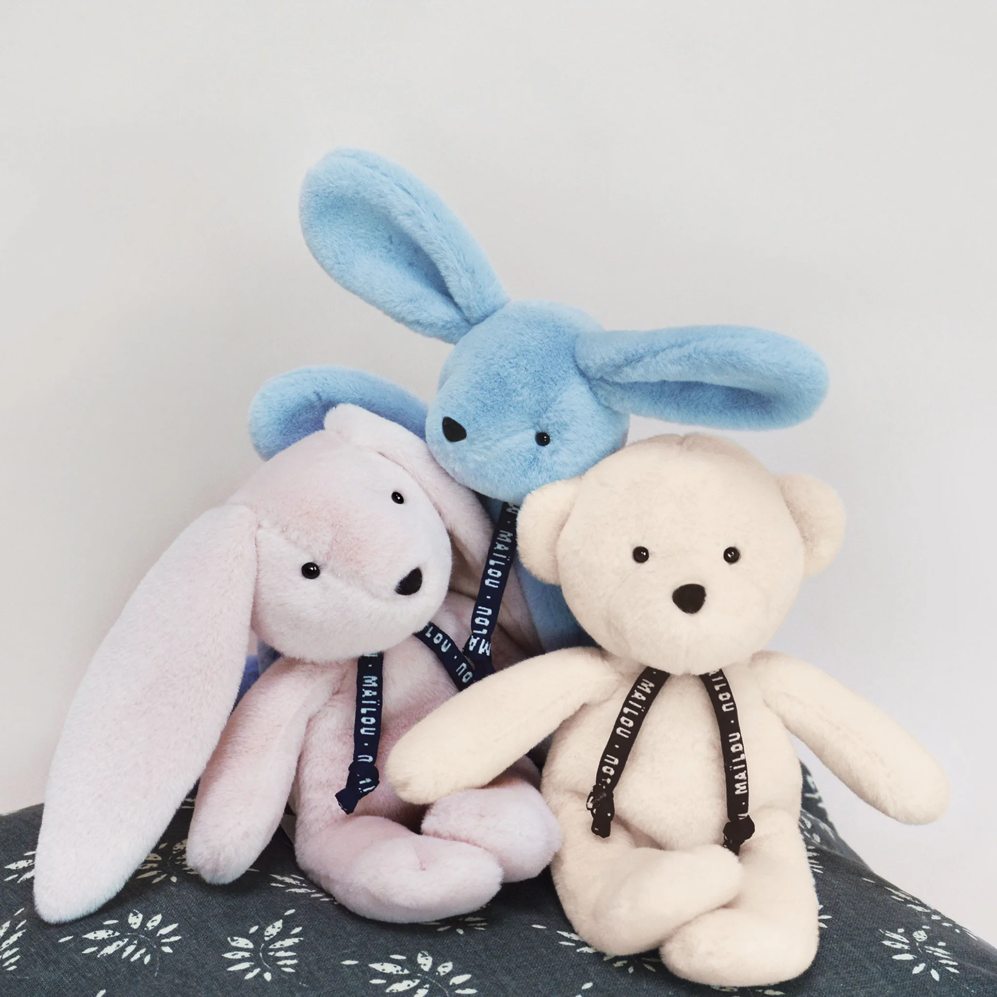 Doudou Lapin bleu Dorlotin 22 cm - Compagnon doux bébé – Image 4