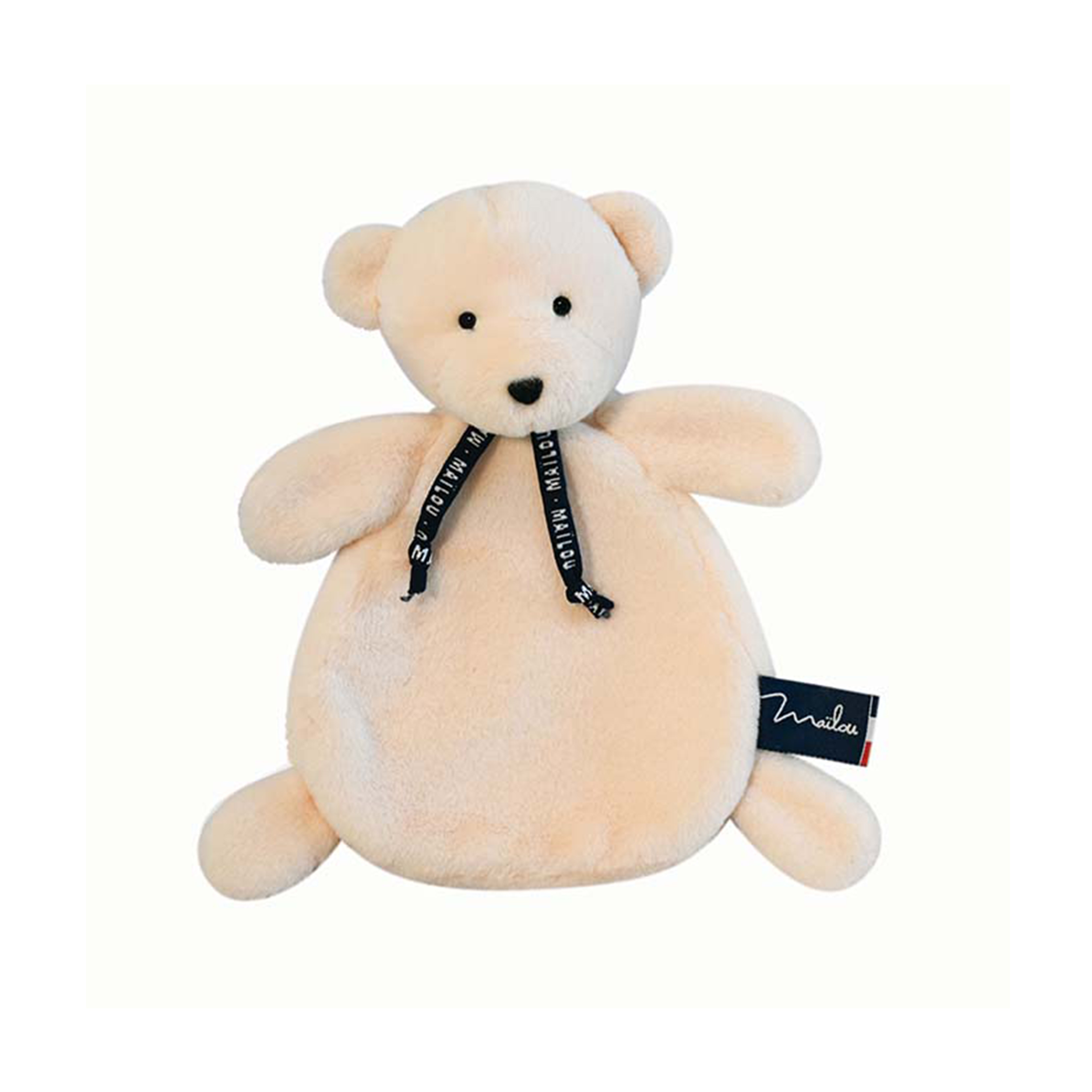 Doudou plat ours ivoire – Dorlotin fait main Bretagne – Image 2