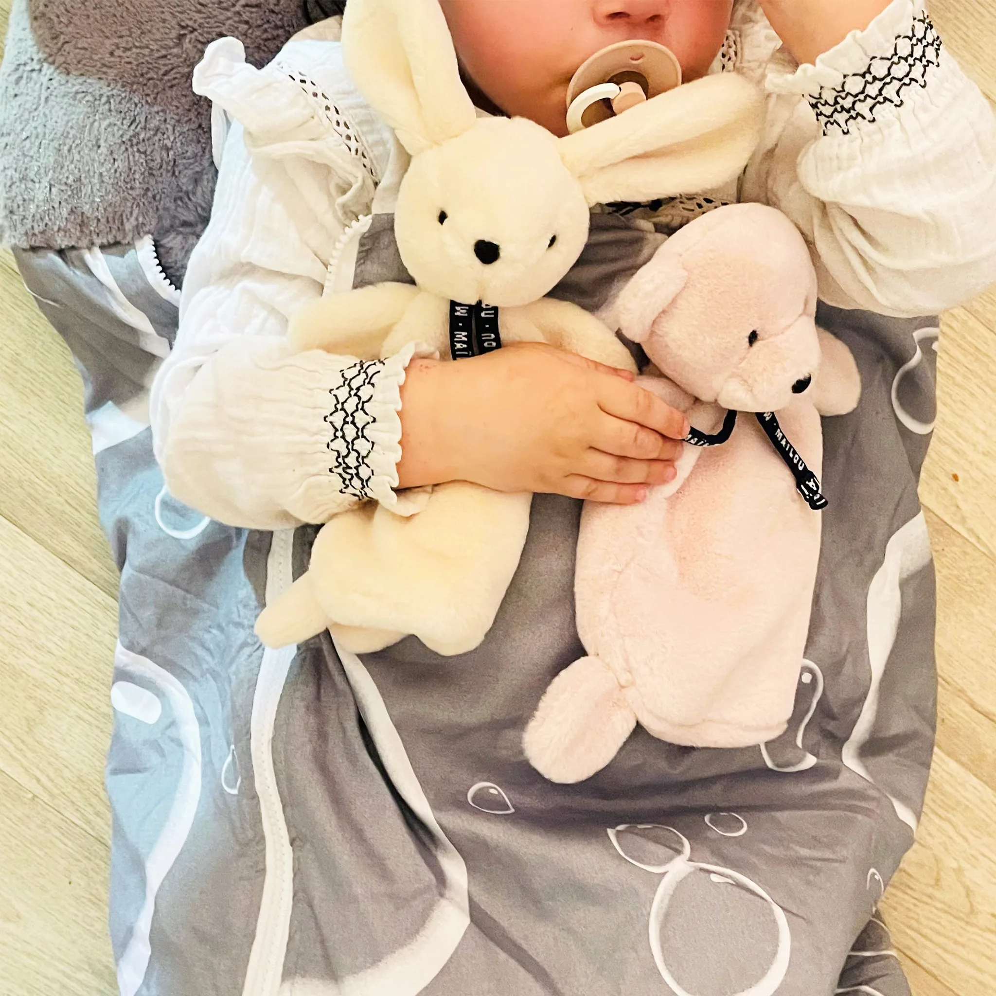 Ours rose Dorlotin breton  – Doudou plat tout doux fait main – Image 2