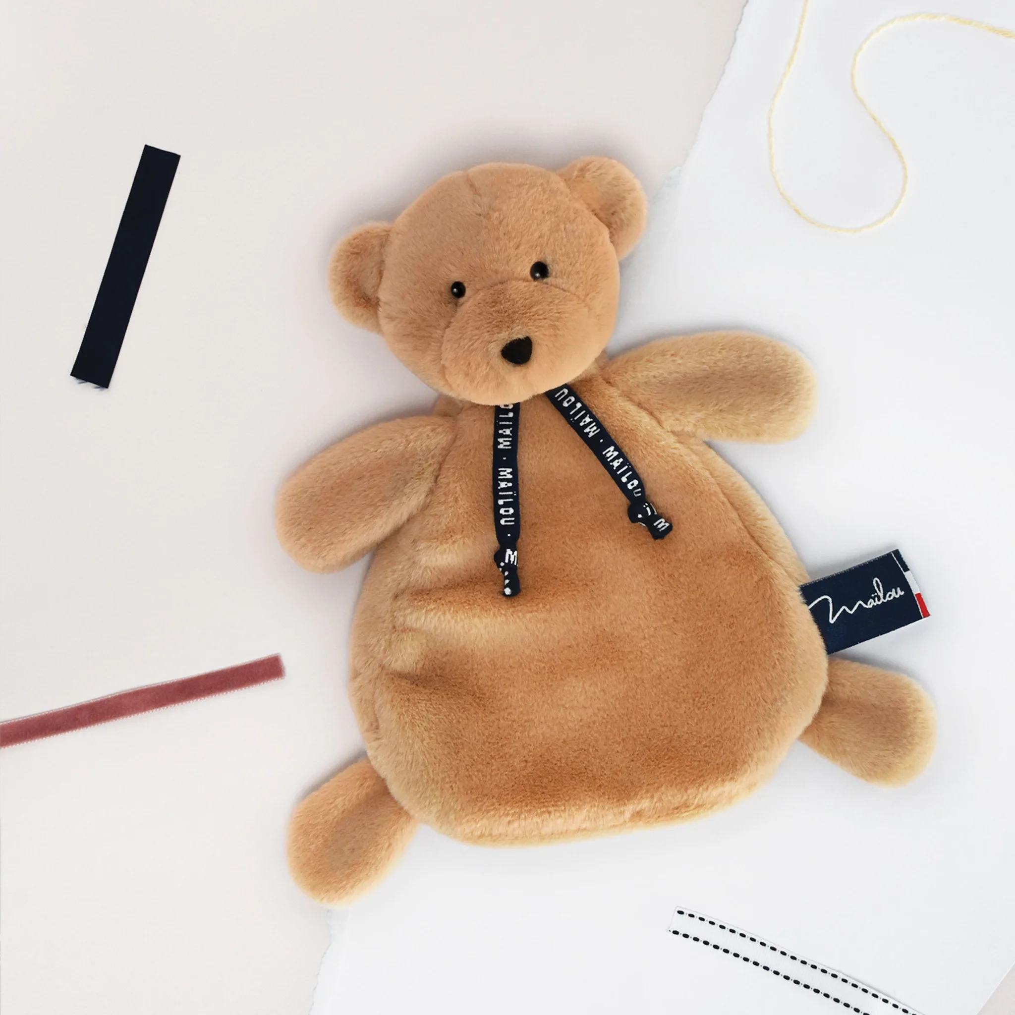 Doudou plat Ours beige – Dorlotin fait main en France – Image 2