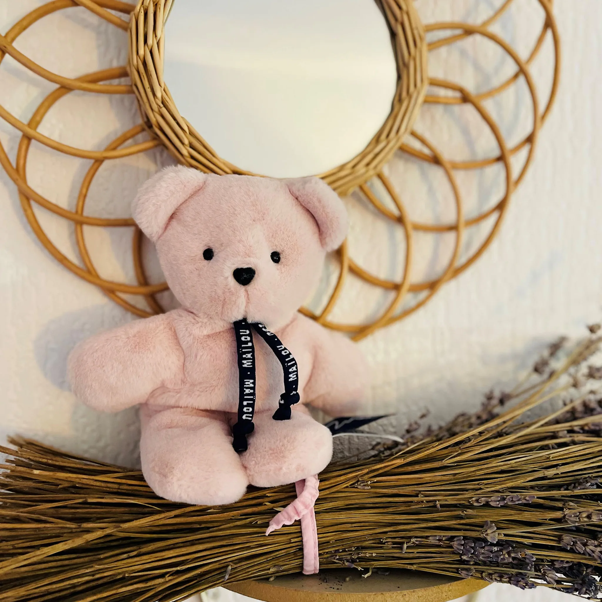Doudou ours rose artisanal – Peluche Dorlotin Bretagne – Image 5