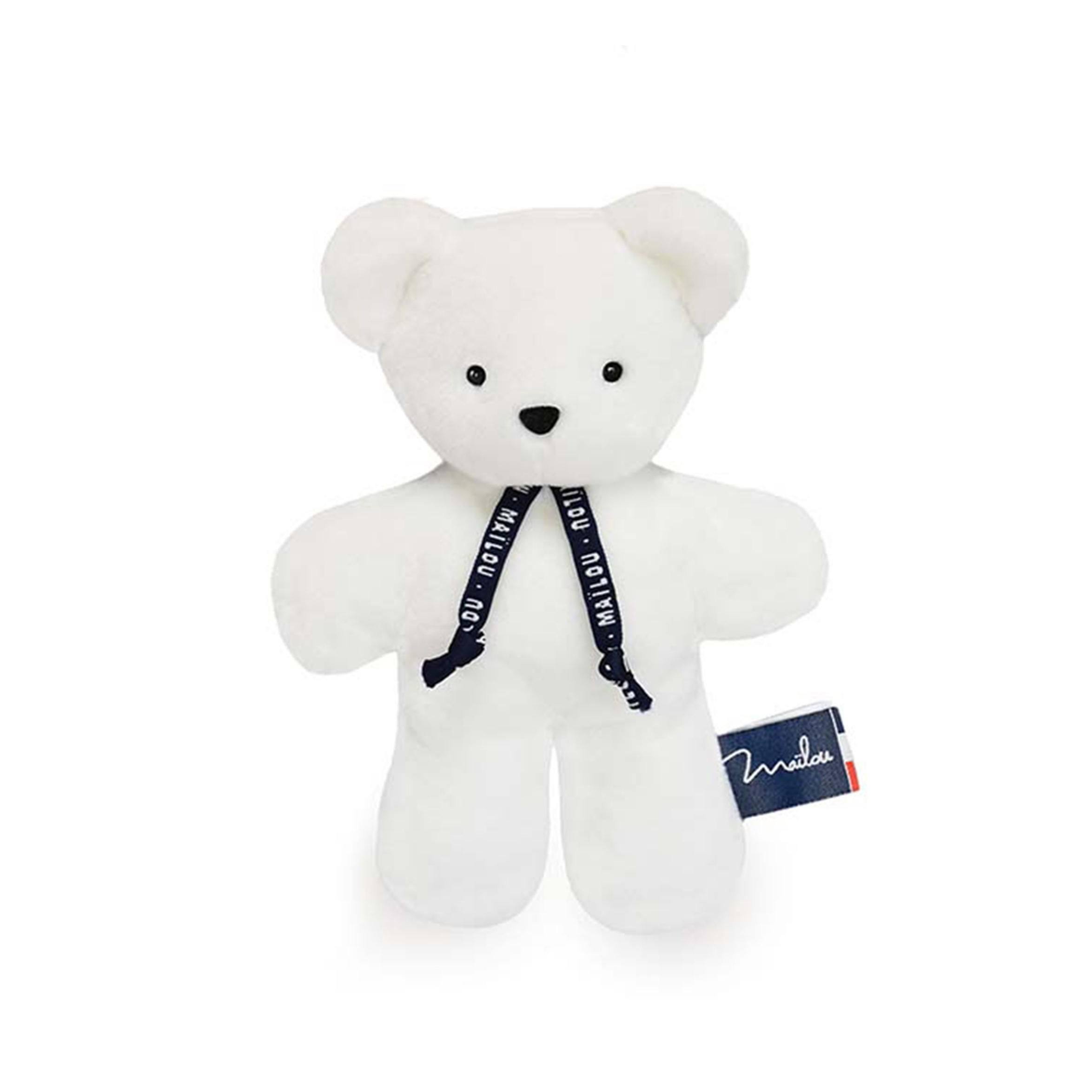Doudou ours blanc artisanal – Peluche Dorlotin Bretagne