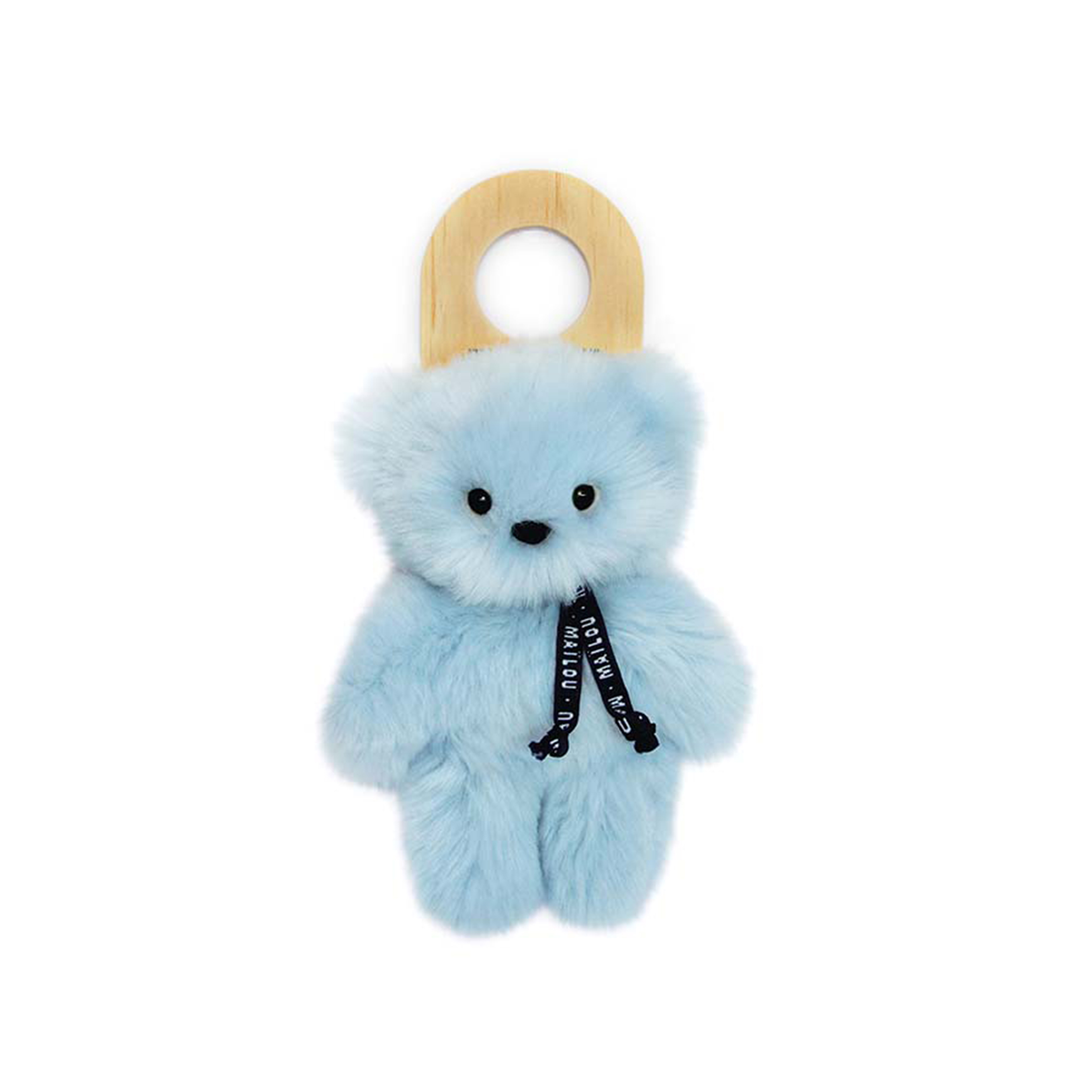 Peluche Petit Frenchie ours bleu 20 cm faite main en Bretagne