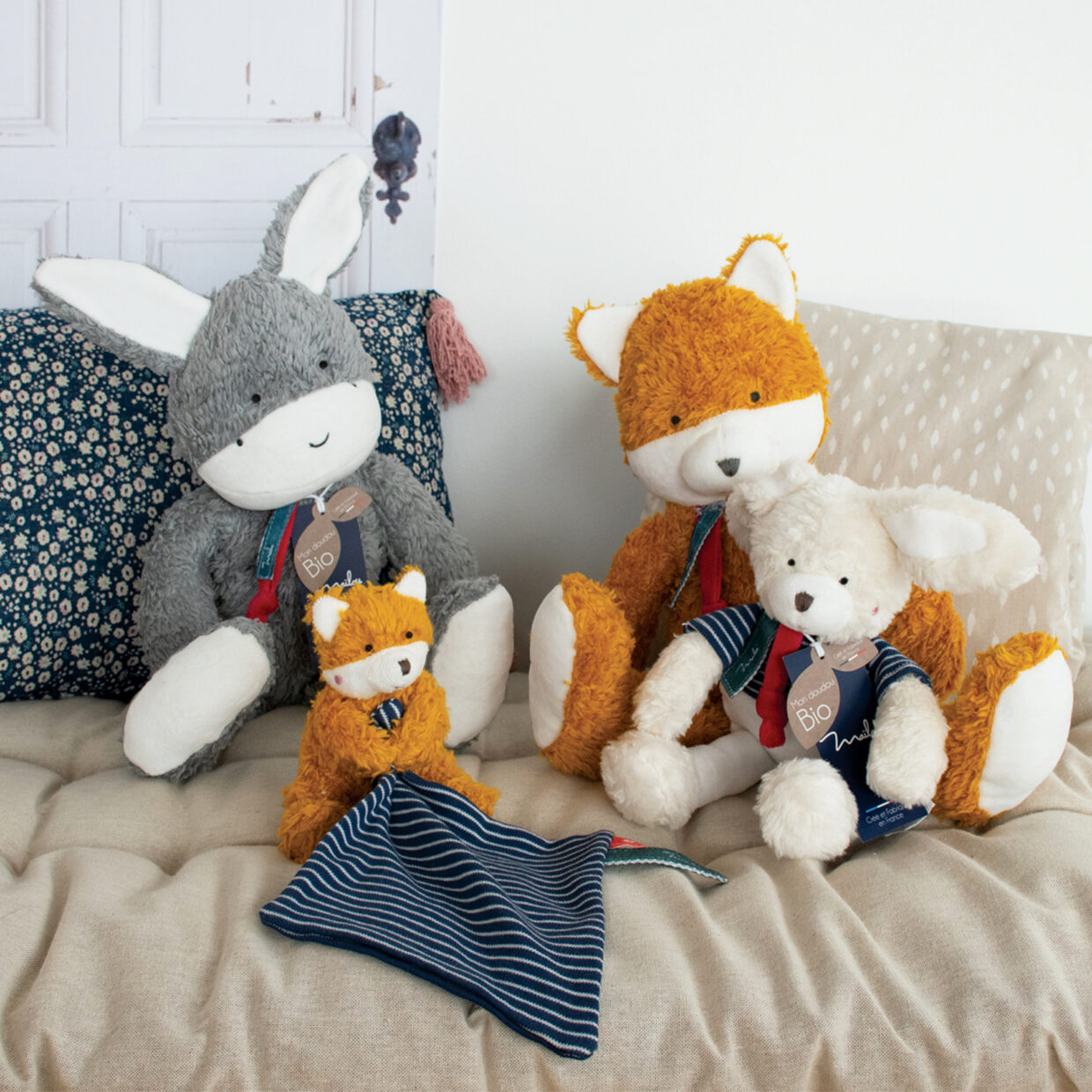 Peluche Renard Avec Doudou En Coton Bio Ma Lou Tradition Doudous