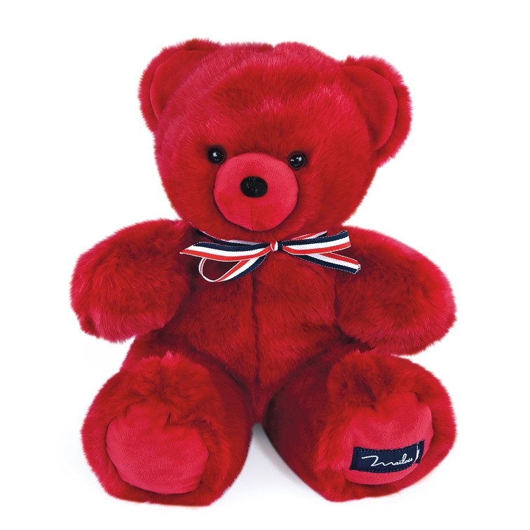 L Ours Fran Ais Ours En Peluche Rouge Lou Cm Ma Lou Tradition Doudous Bio Et