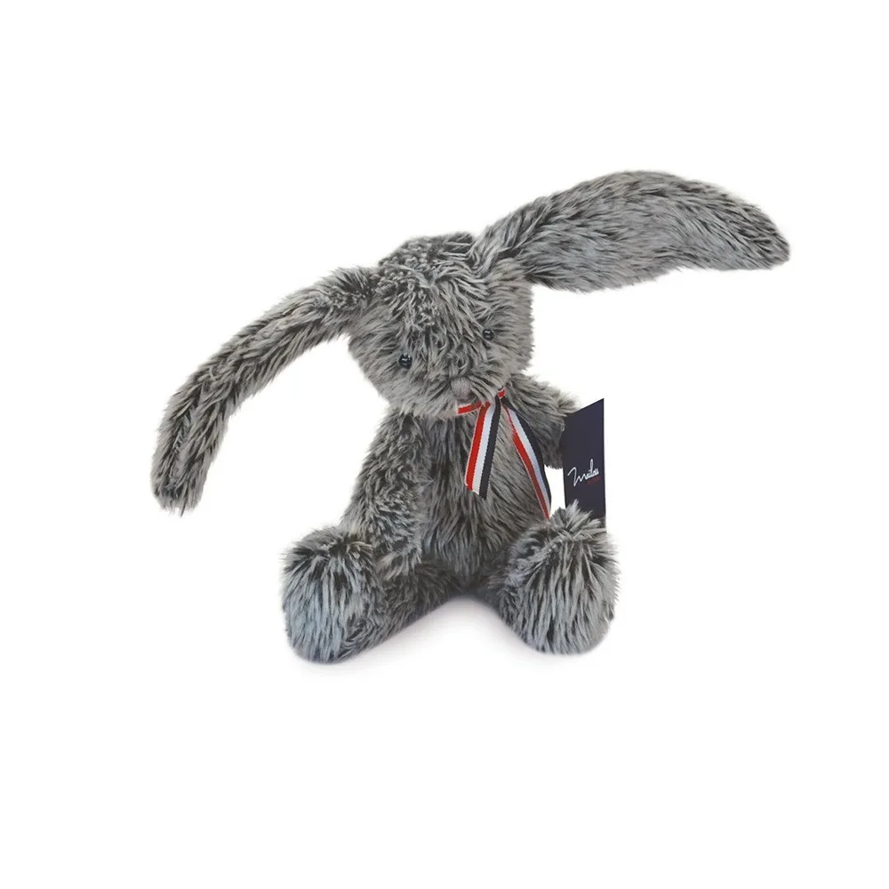 Peluche lapin Alexandre - gris - 30 cm - Maïlou Tradition