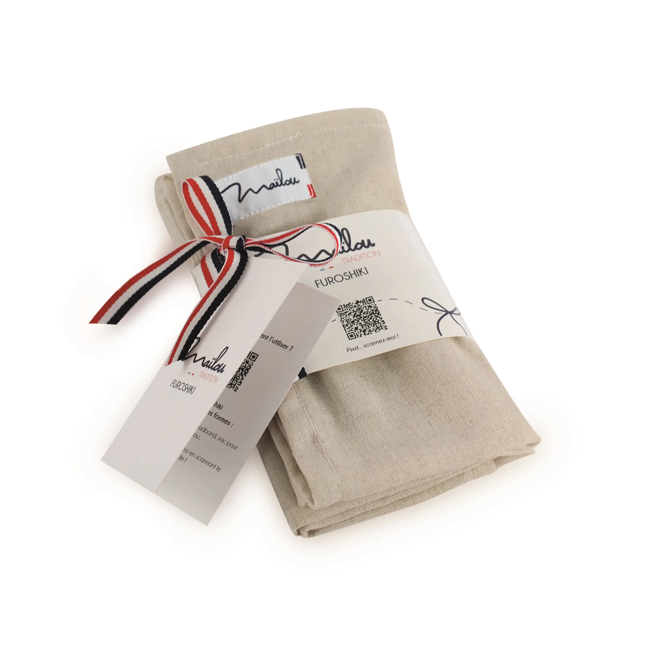 Furoshiki beige en Lin – Image 2