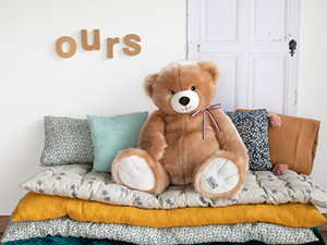 ours en peluche, peluche, enfant, doudou, peluche française, fabrication française, made in france, Maïlou tradition