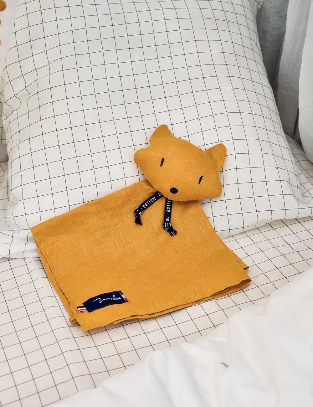 Doudou Renard en Lin Safran - Perlipopette