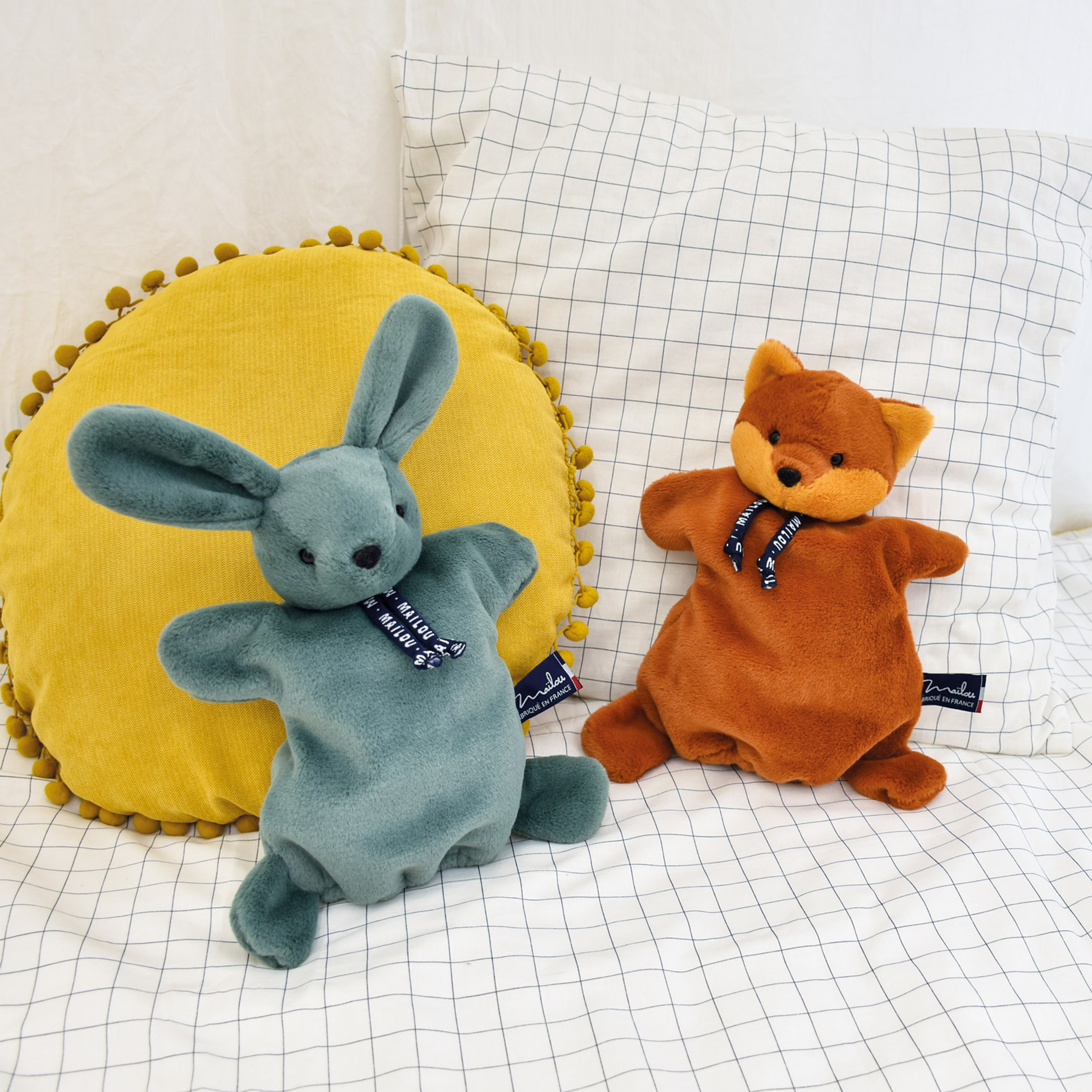 Dorlotin Marionnette Lapin 25cm Vert – Douceur Maïloudou – Image 2