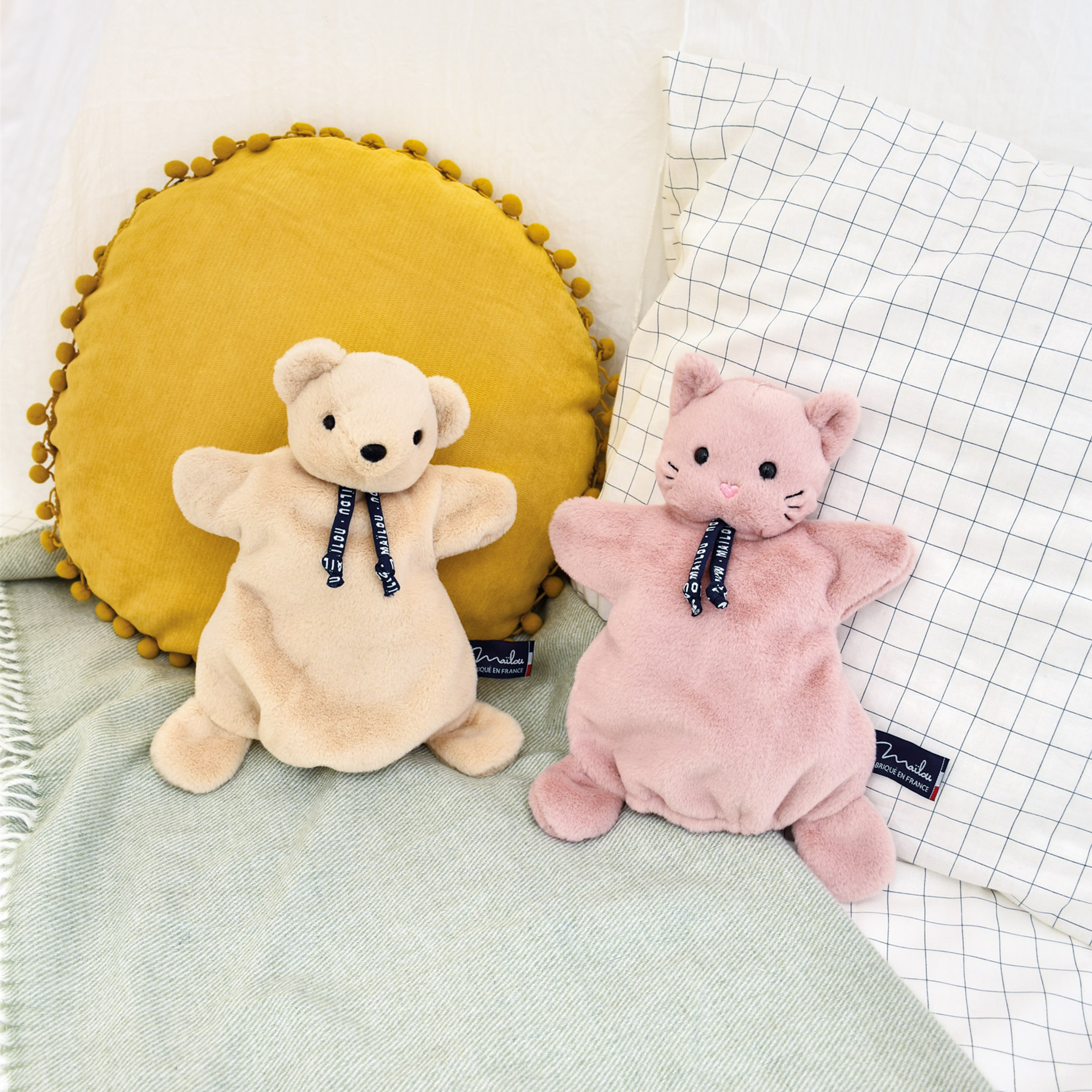 Marionnette Ourson beige Dorlotin – Peluche Made in France – Image 7