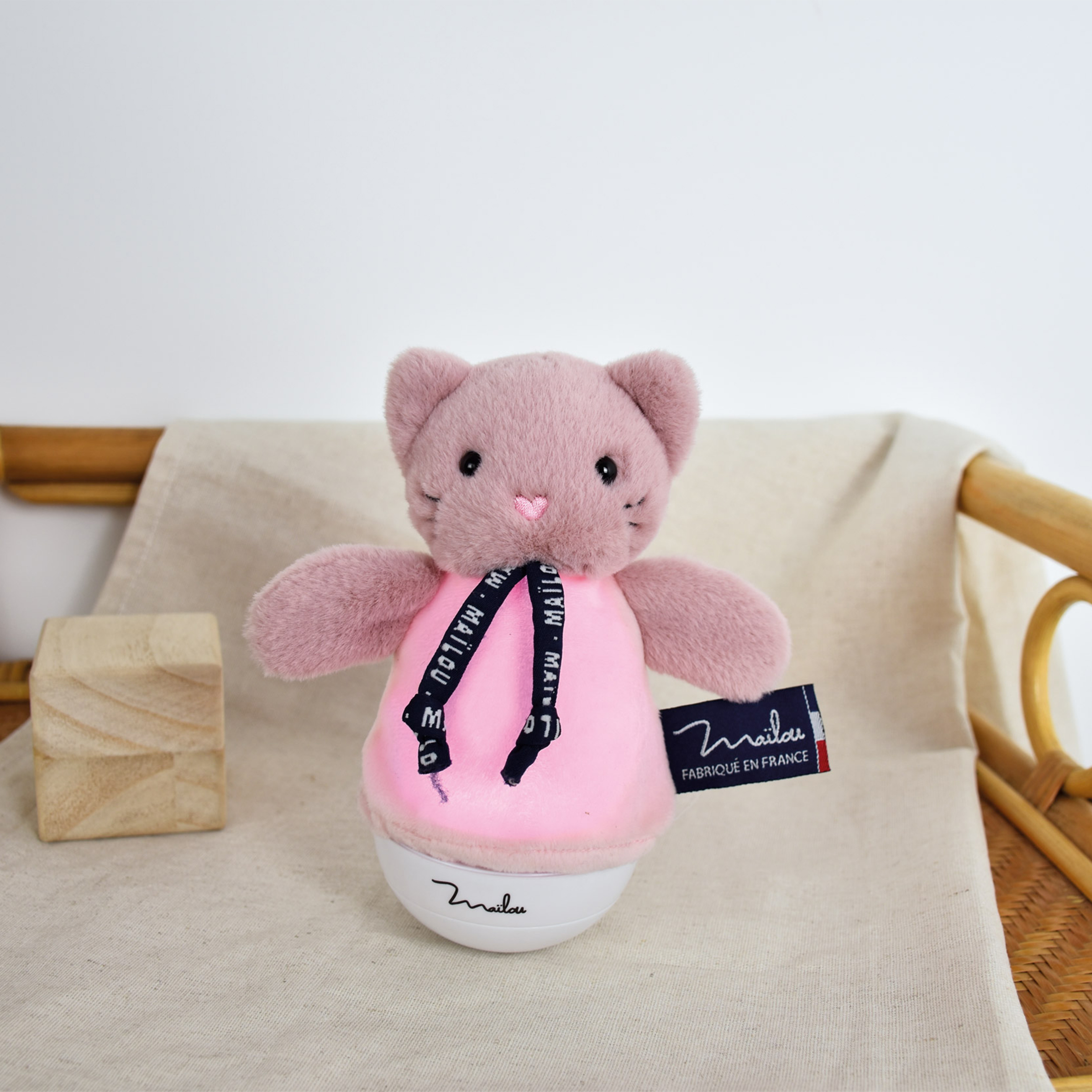 Veilleuse Chat Rose Rêve – doudou lumineux 16 cm – Image 3