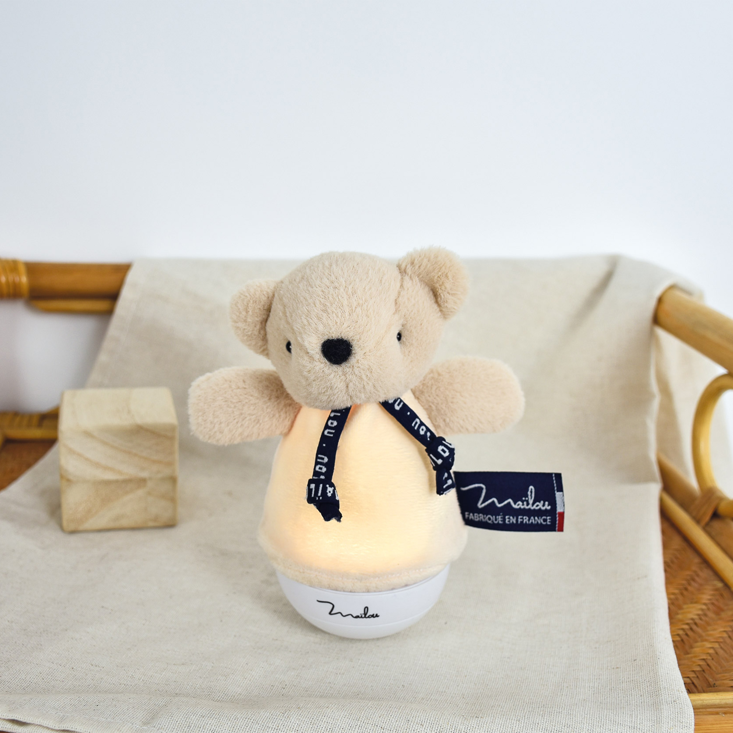 Doudou Veilleuse Ours Beige – veilleuse musicale 16 cm – Image 3