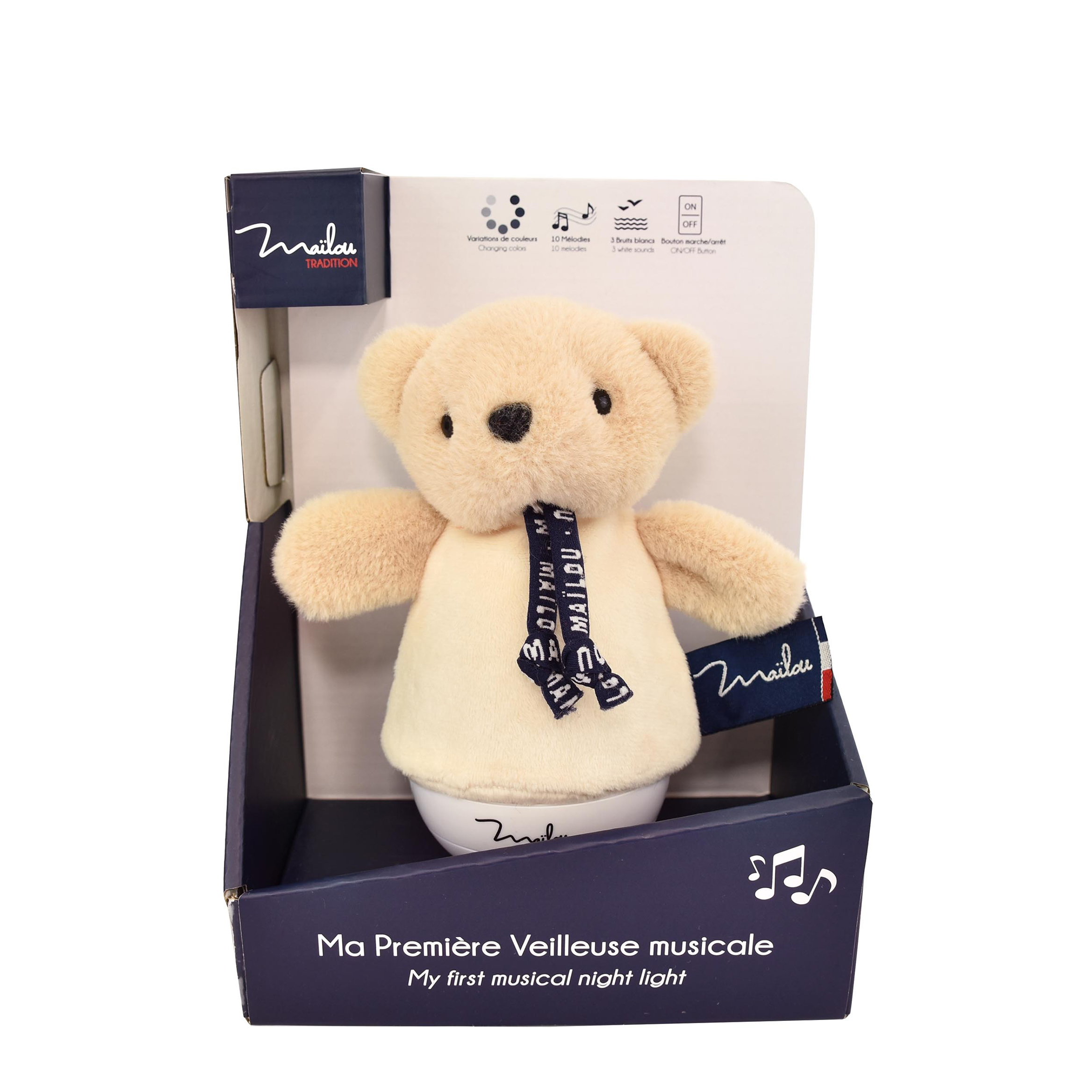 Doudou Veilleuse Ours Beige – veilleuse musicale 16 cm – Image 4