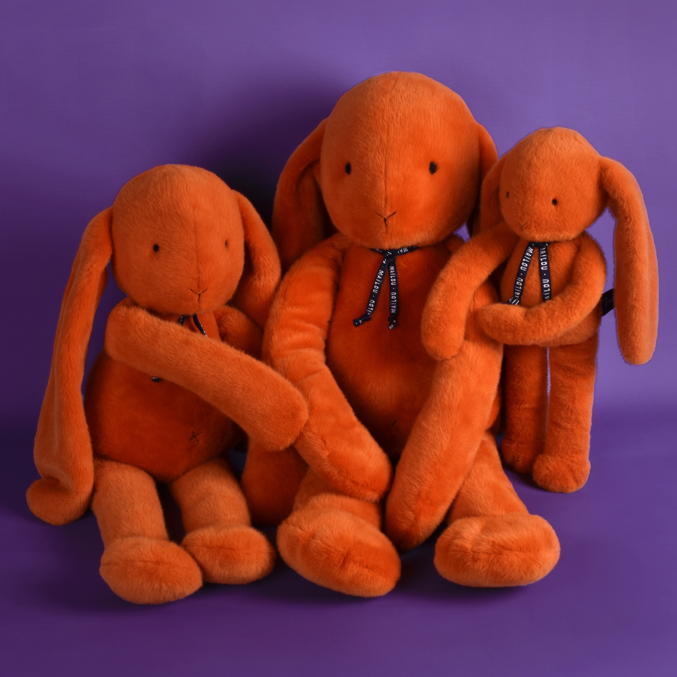 Lapins Méloé Orange potiron 37cm, 56cm et 70cm