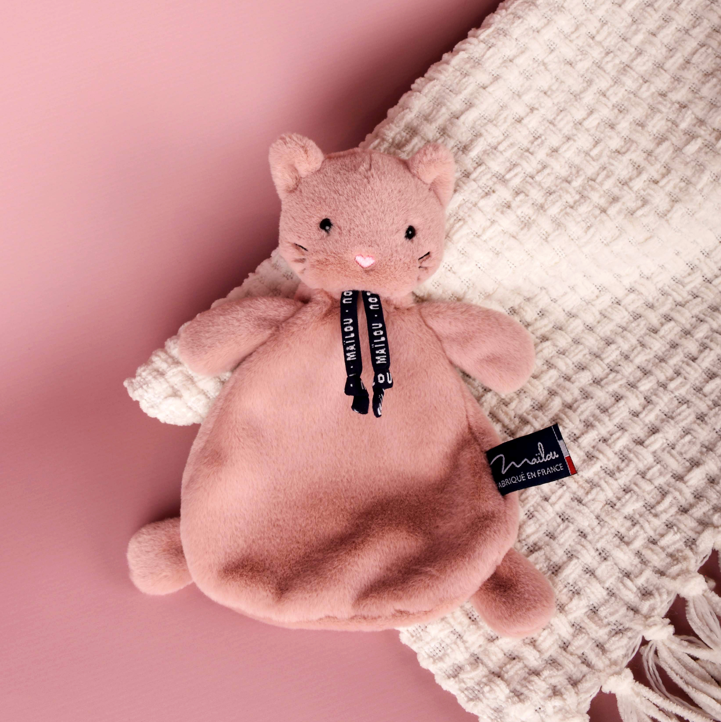 Doudou chat rose