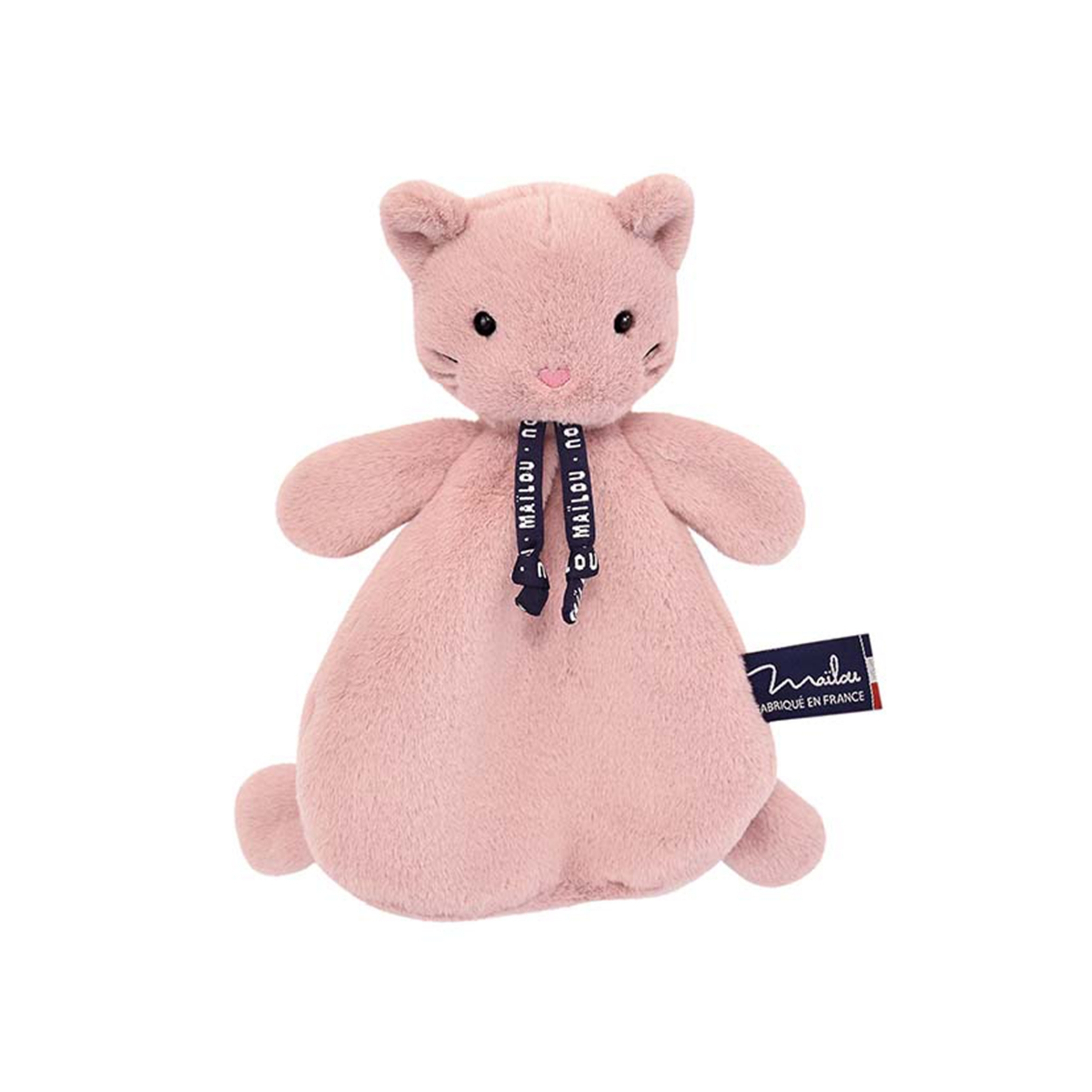 Doudou Chat Rose Dorlotin - Fait Main en Bretagne - 24 cm