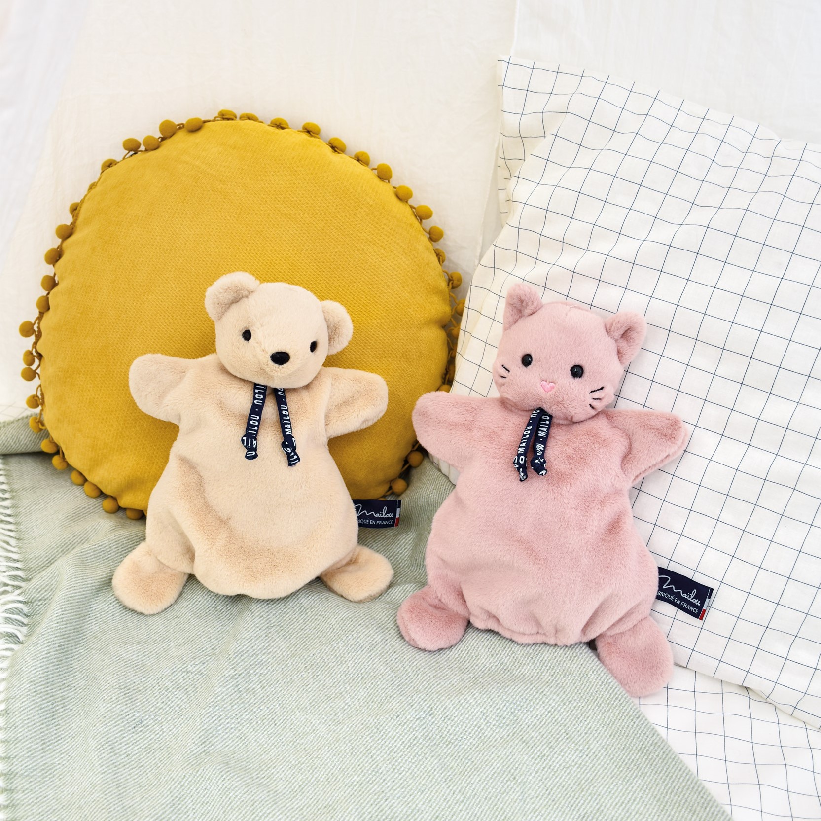 Marionnette Chat rose Dorlotin – Peluche Made in France – Image 2