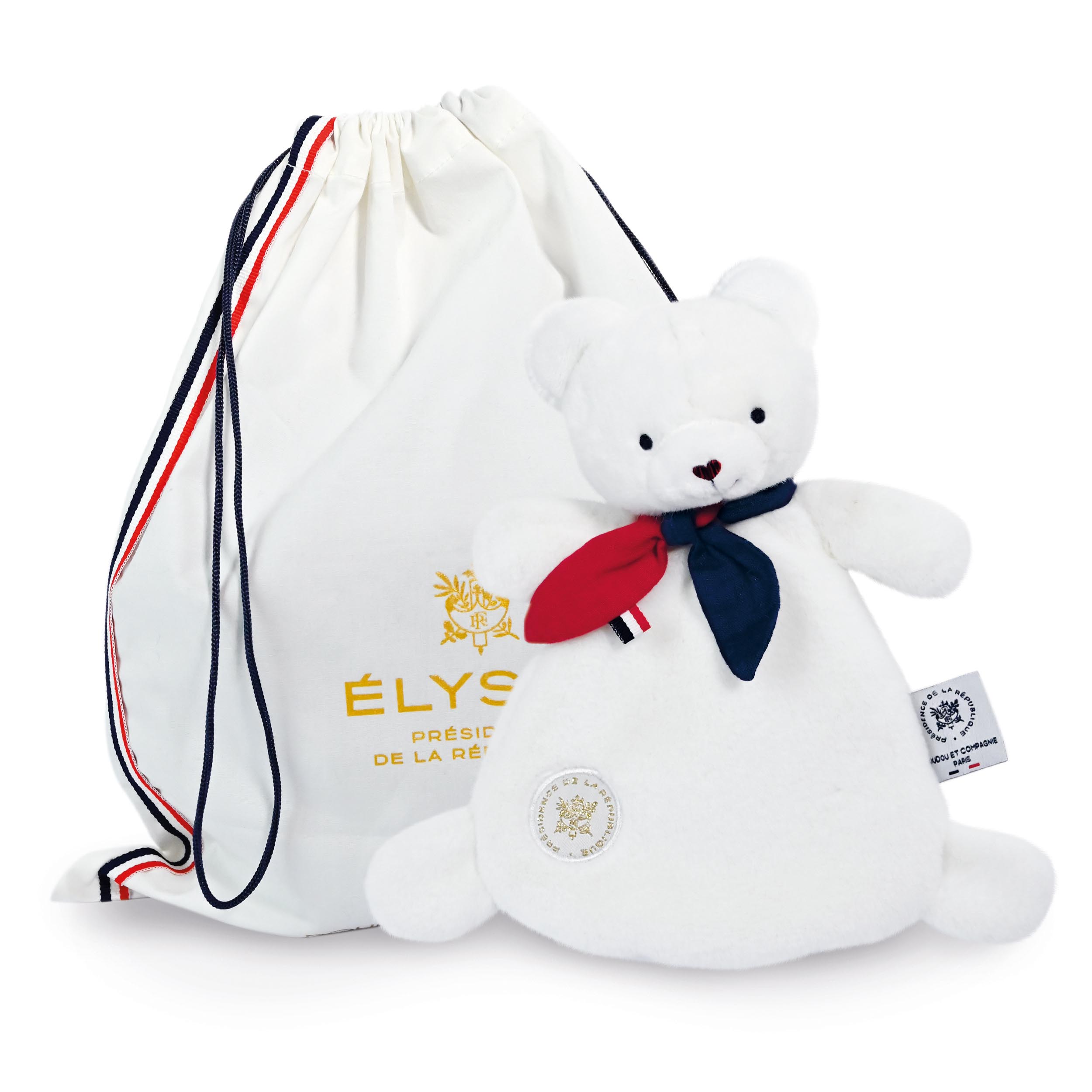 L'Ours Élysée Doudou plat fabriqué en France - 22 cm – Image 6