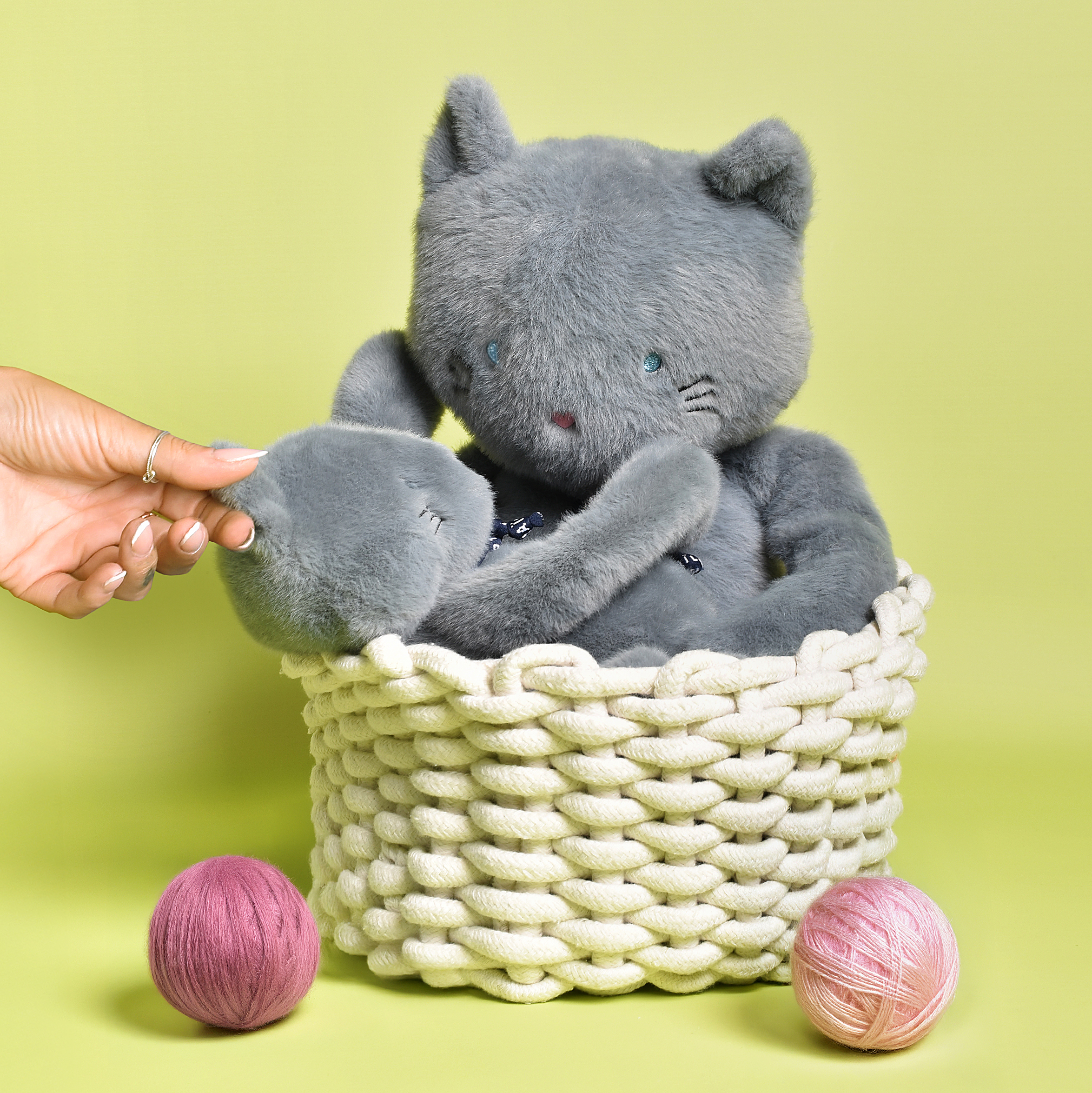 Chat Méloé Bleu Gris 37 et 56 cm - Maïlou Tradition