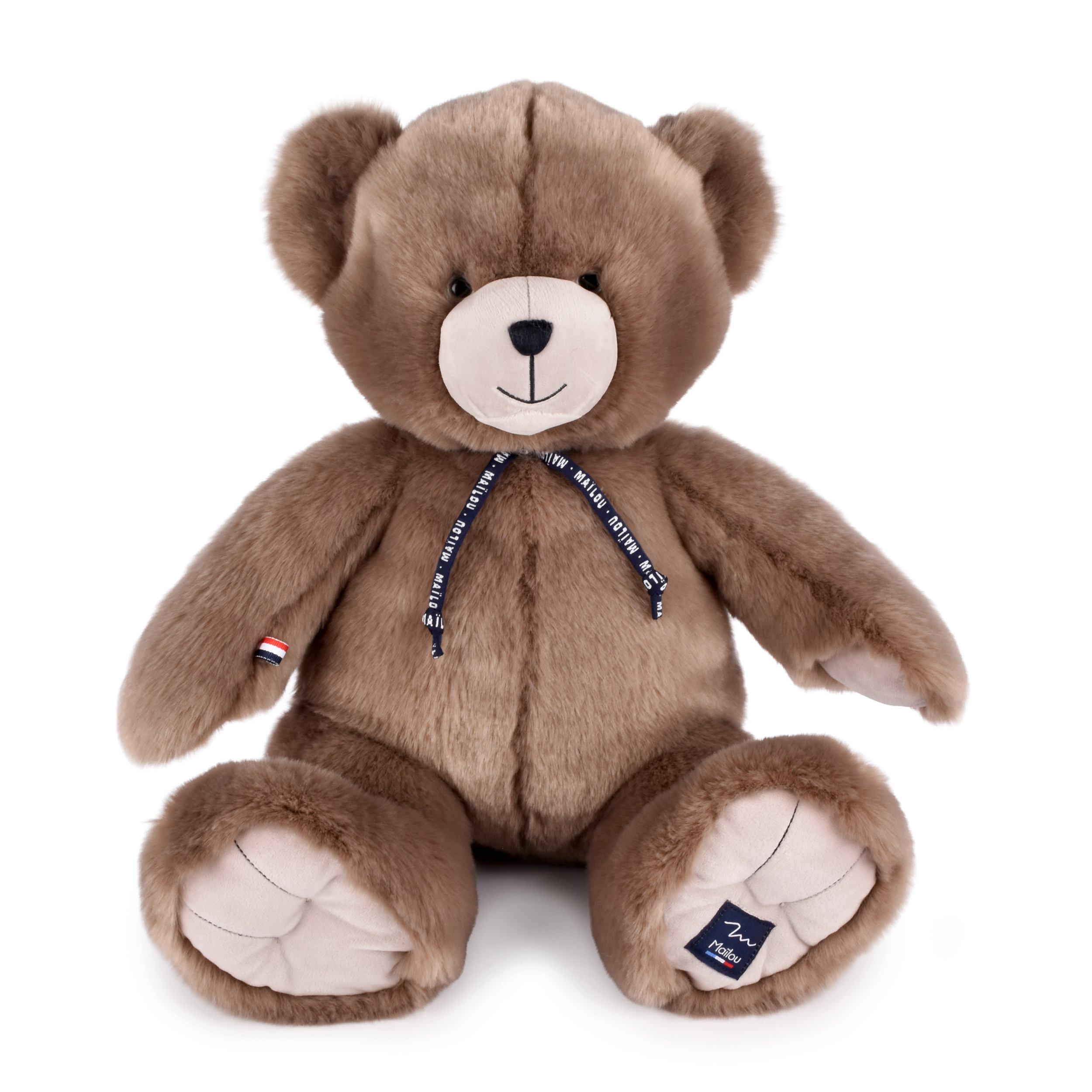 Ours peluche Maïlou taupe 50 cm fait main