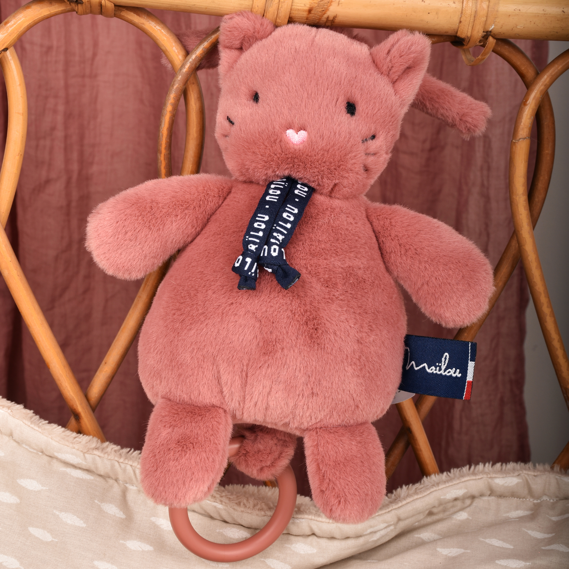 Chat Dorlotin Boite à musique - Bois de rose