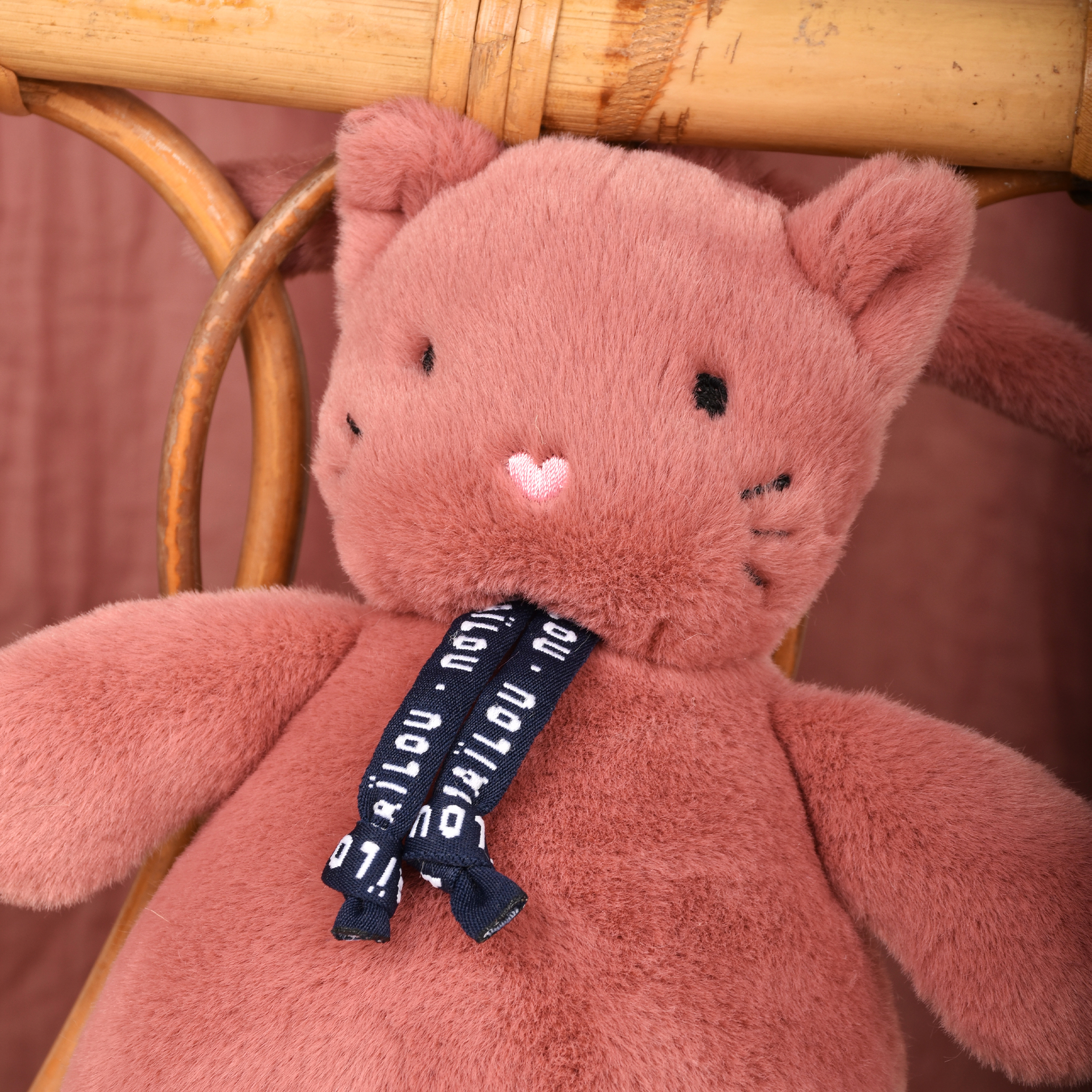 Chat Dorlotin Boite à musique - Bois de rose focus