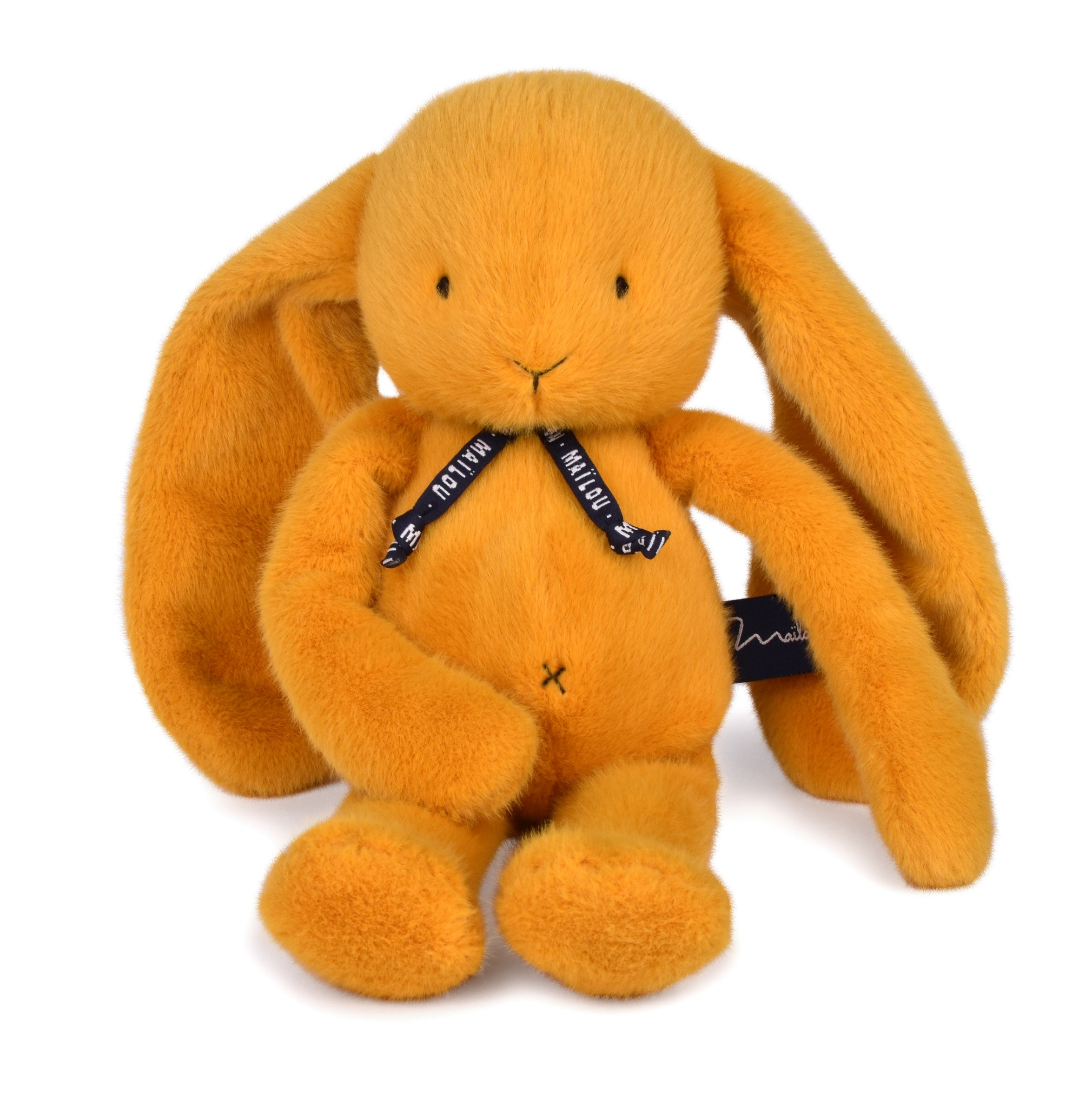Lapin Méloé peluche artisanale made in France coloris safran douce et réconfortante