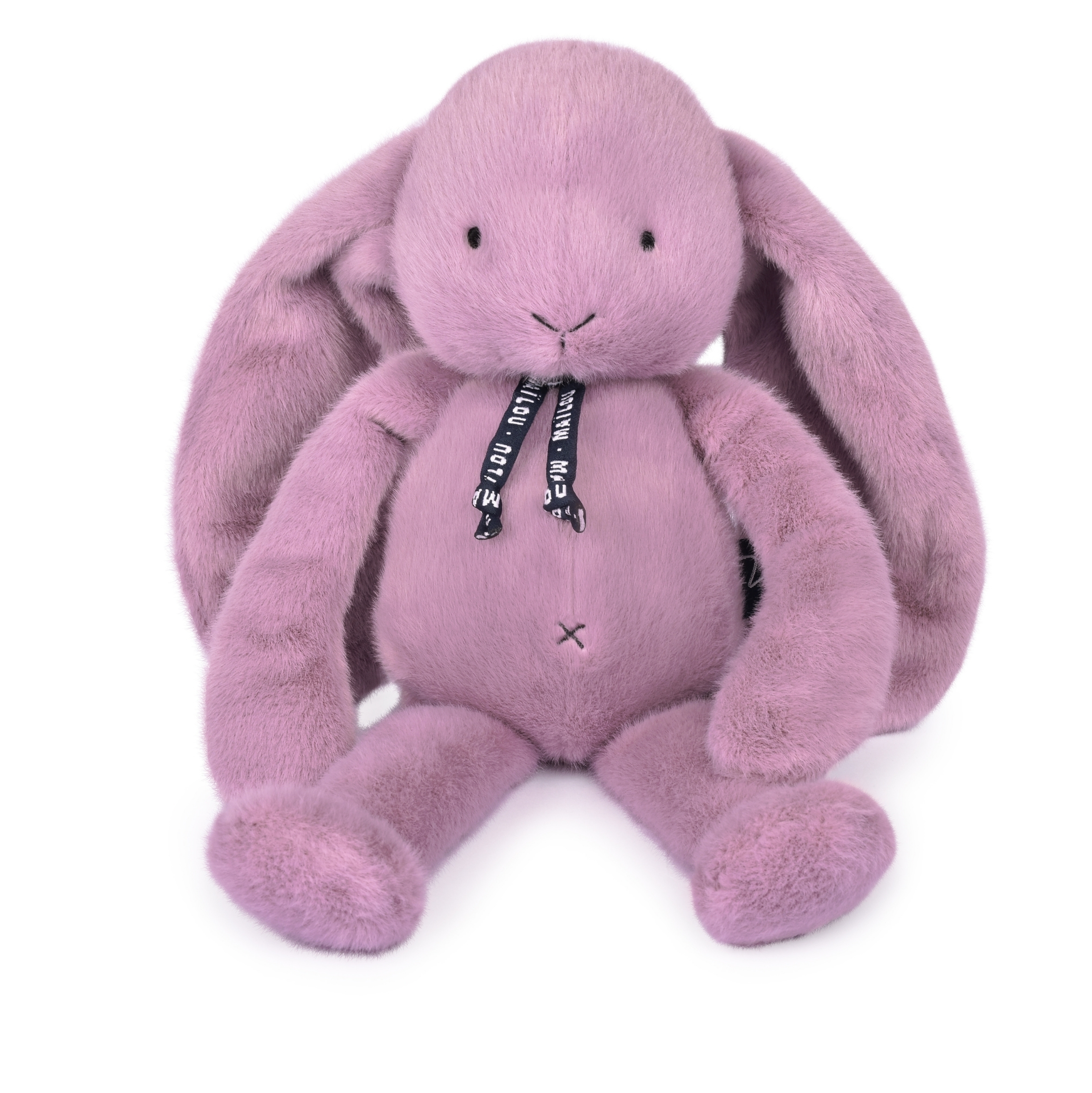 Lapin Méloé peluche artisanale made in France coloris parme guimauve douce et réconfortante
