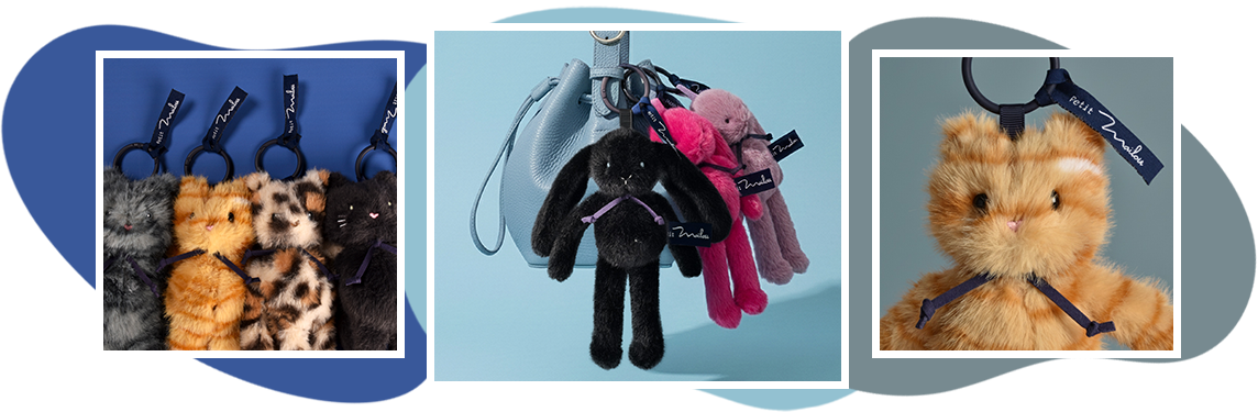 slider porte-clés lapins et chats