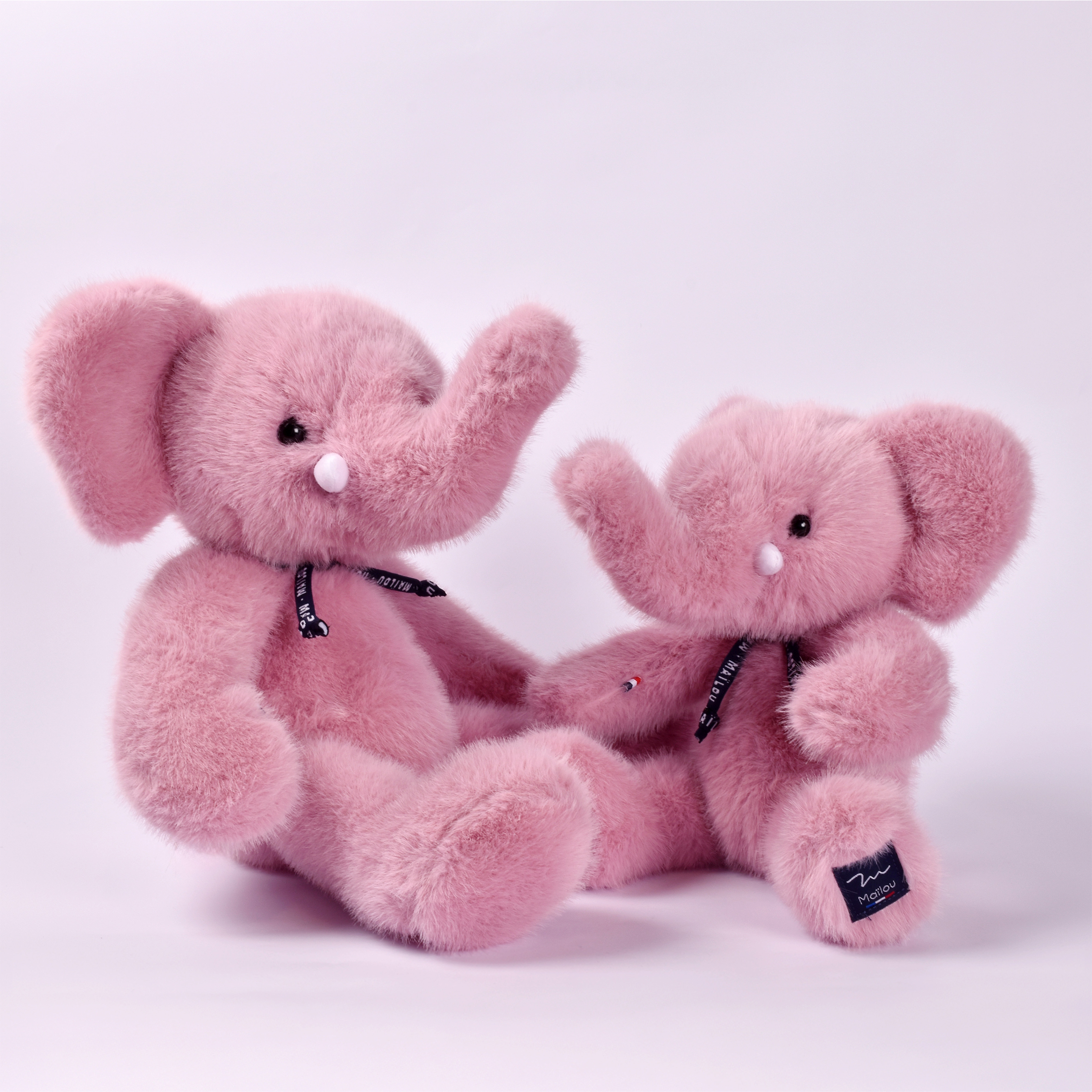 Peluche éléphant rose sowen 30 et 40 cm
